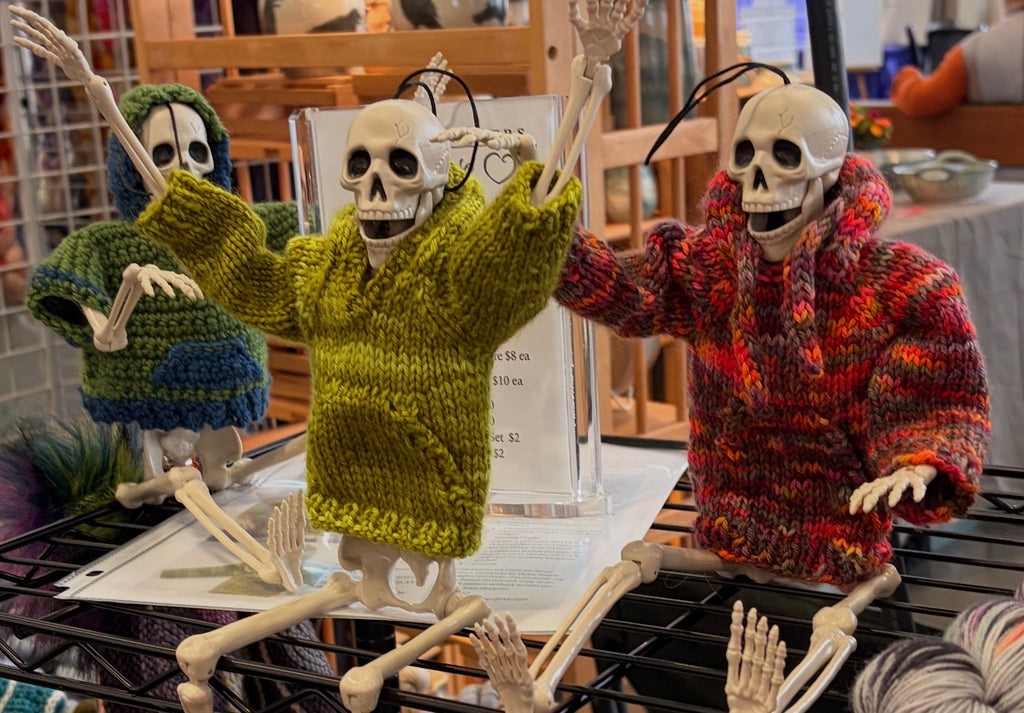 Let’s crochet that skeleton a sweater! October 11, Wit Cellars Prosser WA 12-2 PM