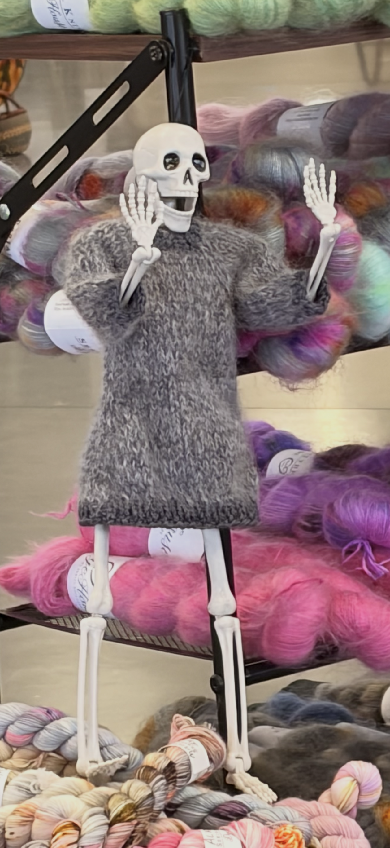 Let’s crochet that skeleton a sweater! October 11, Wit Cellars Prosser WA 12-2 PM