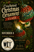 Let’s Crochet Christmas Ornaments at WIT Cellars, Prosser November 8